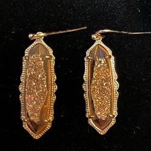 Kendra Scott Luxe Rose Gold Drusy dangle earrings